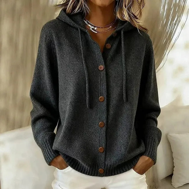 Goldie™ | Cardigan à capuche et boutons