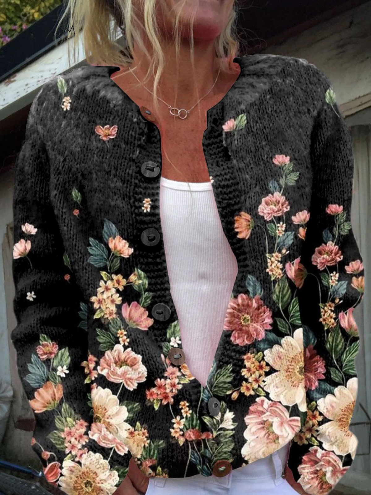 Kivara™ | Cardigan à motifs floraux vintage