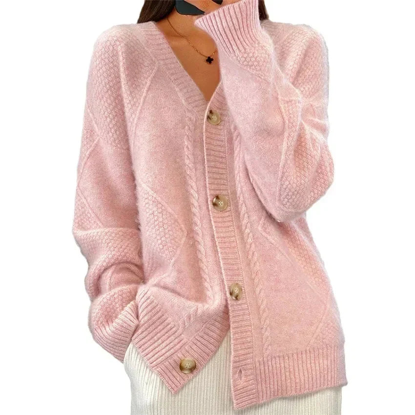 Aaliyah | Cardigan à col en V et boutons sur le devant