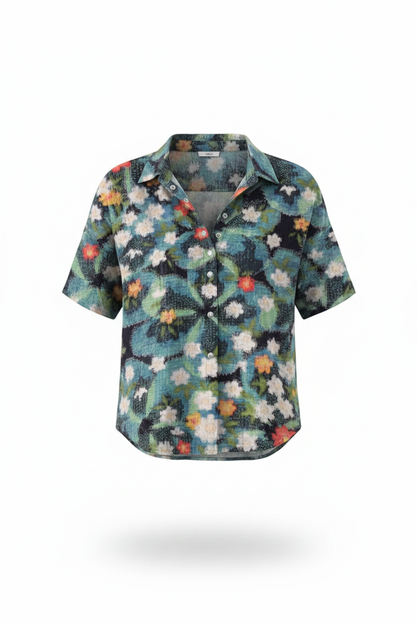 CLARA | Blouse à col à motifs