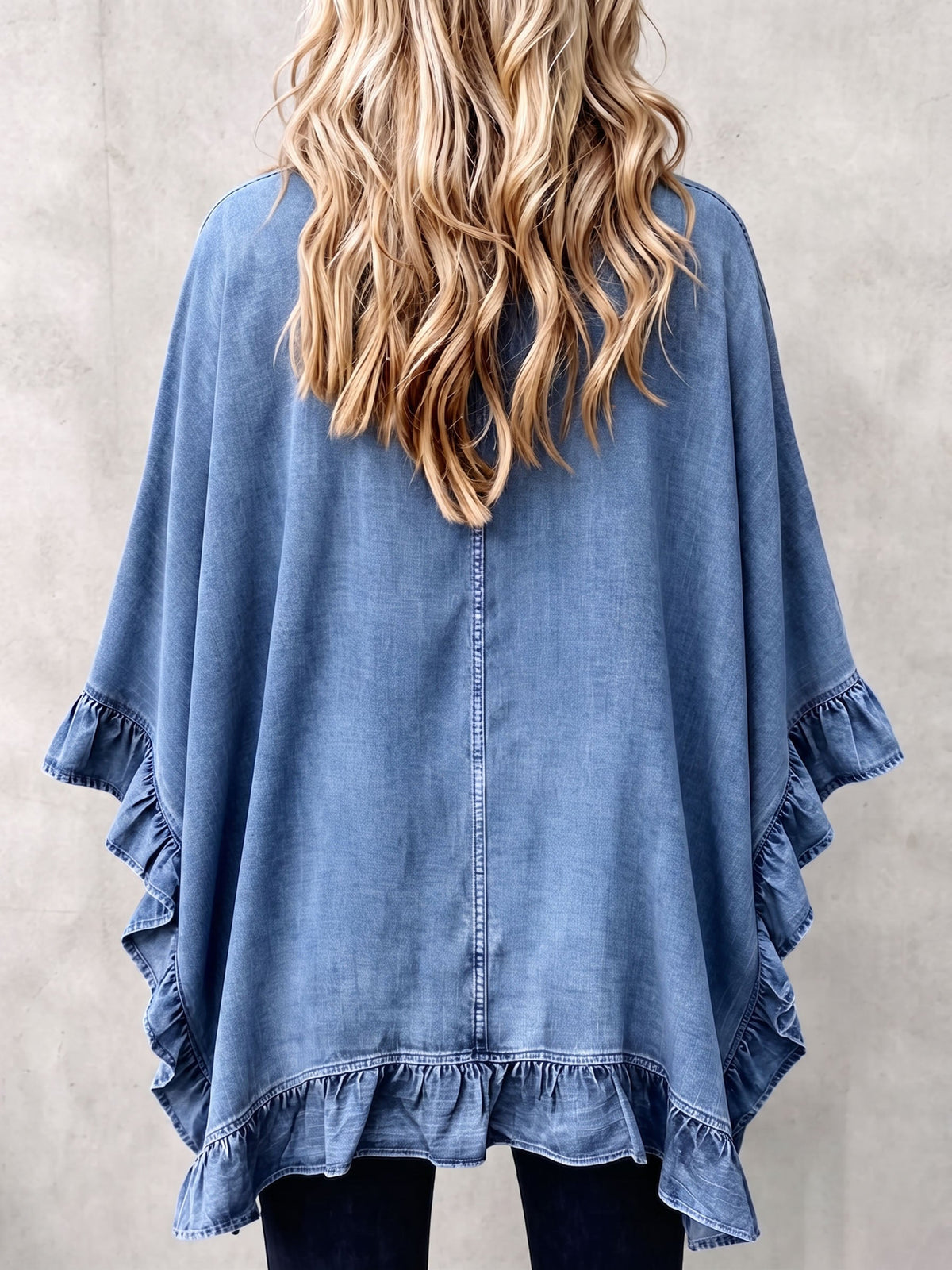 Corinne | Cardigan chic bohème en jean à volants