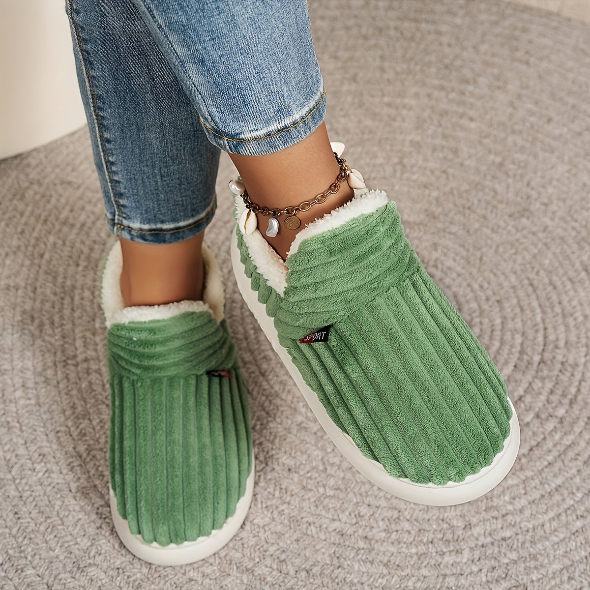 Vera – Chaussons douillets en tricot avec une doublure chaude