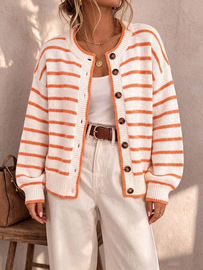 Mabel | Cardigan en maille rayée