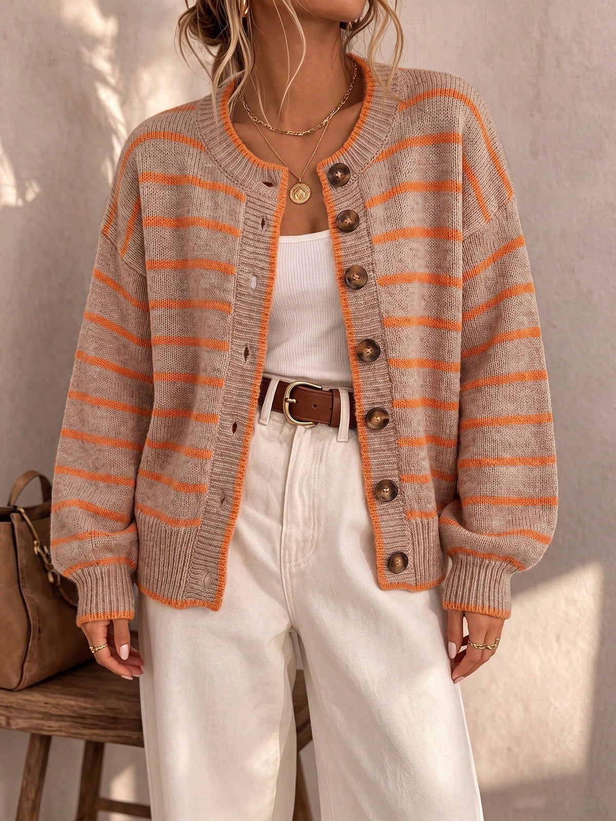 Mabel | Cardigan en maille rayée