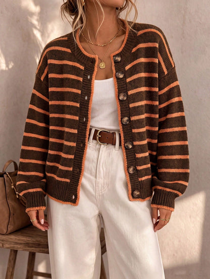 Mabel | Cardigan en maille rayée