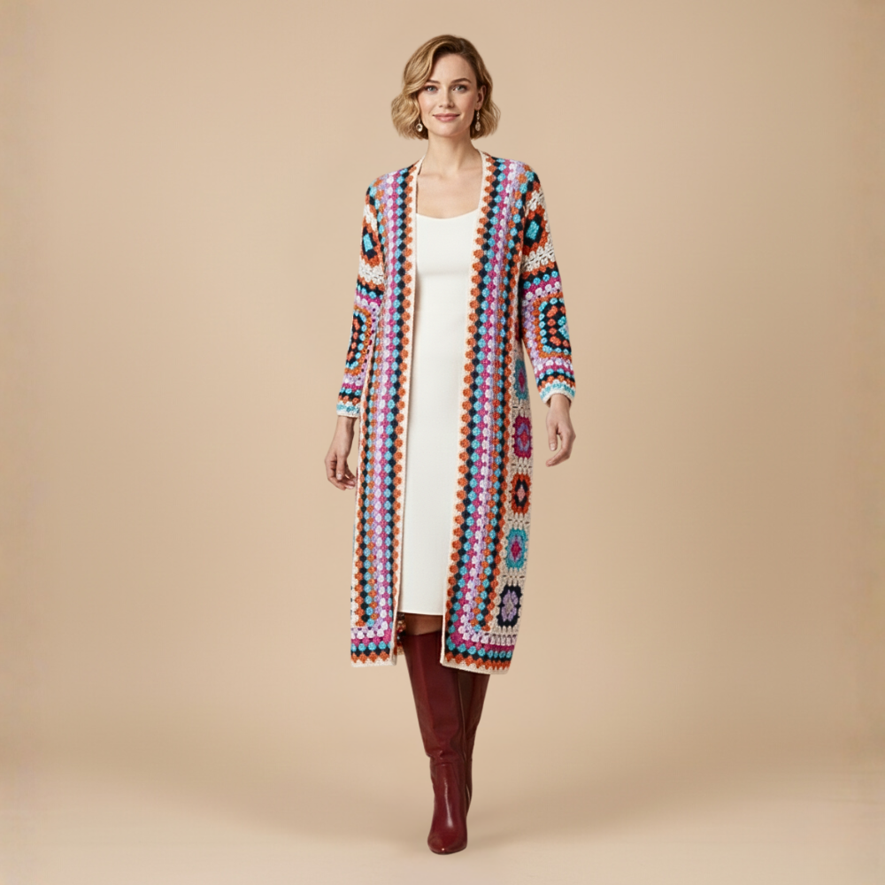Cardigan long bohème pour femme