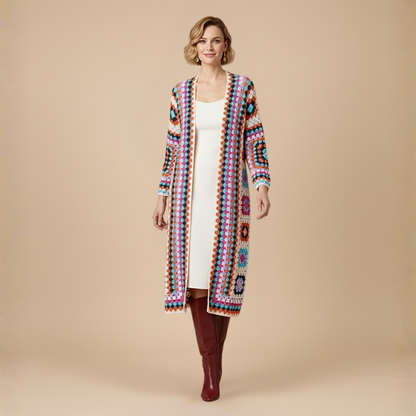 Cardigan long bohème pour femme