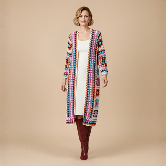 Cardigan long bohème pour femme