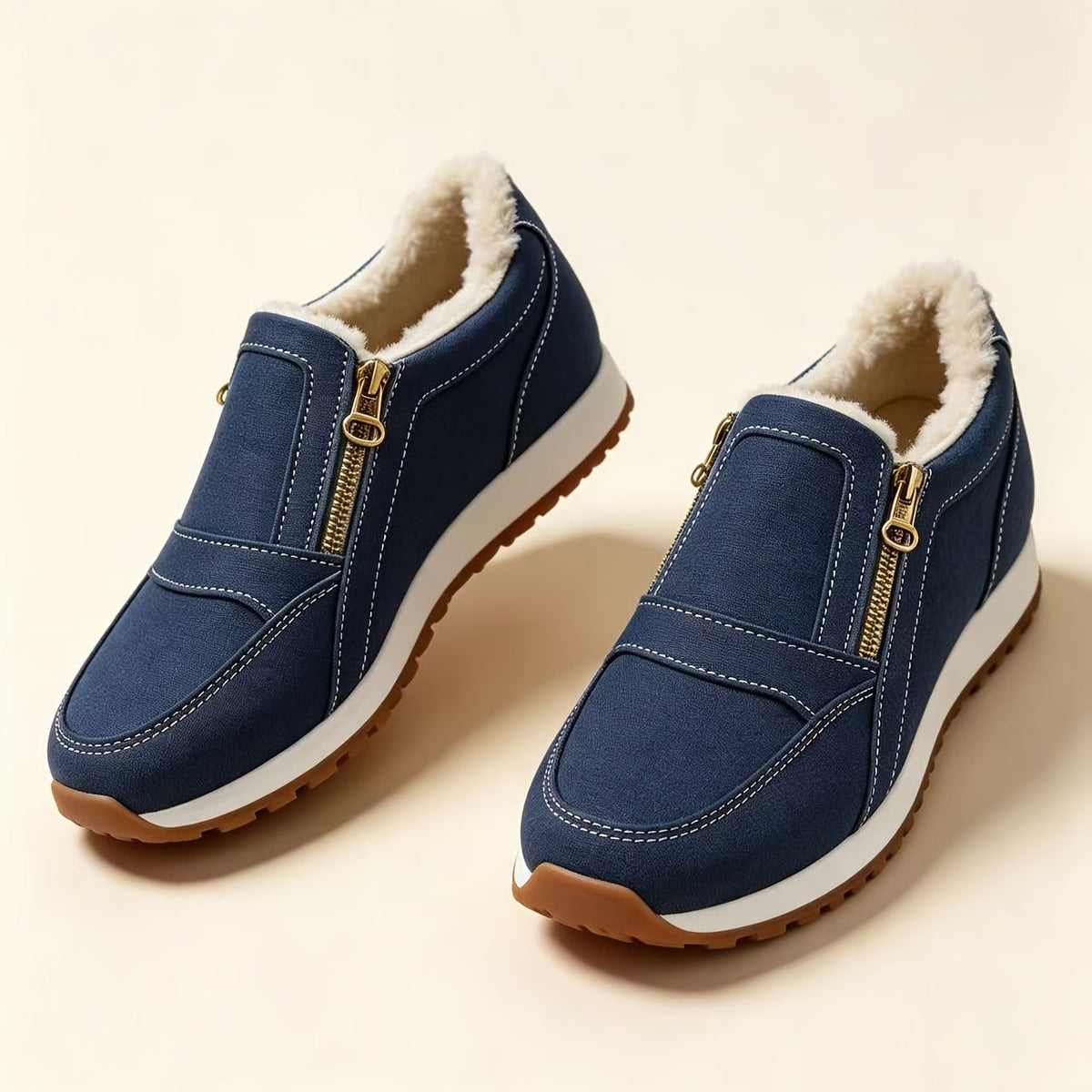 Janne – Baskets slip-on chaudes à double fermeture éclair