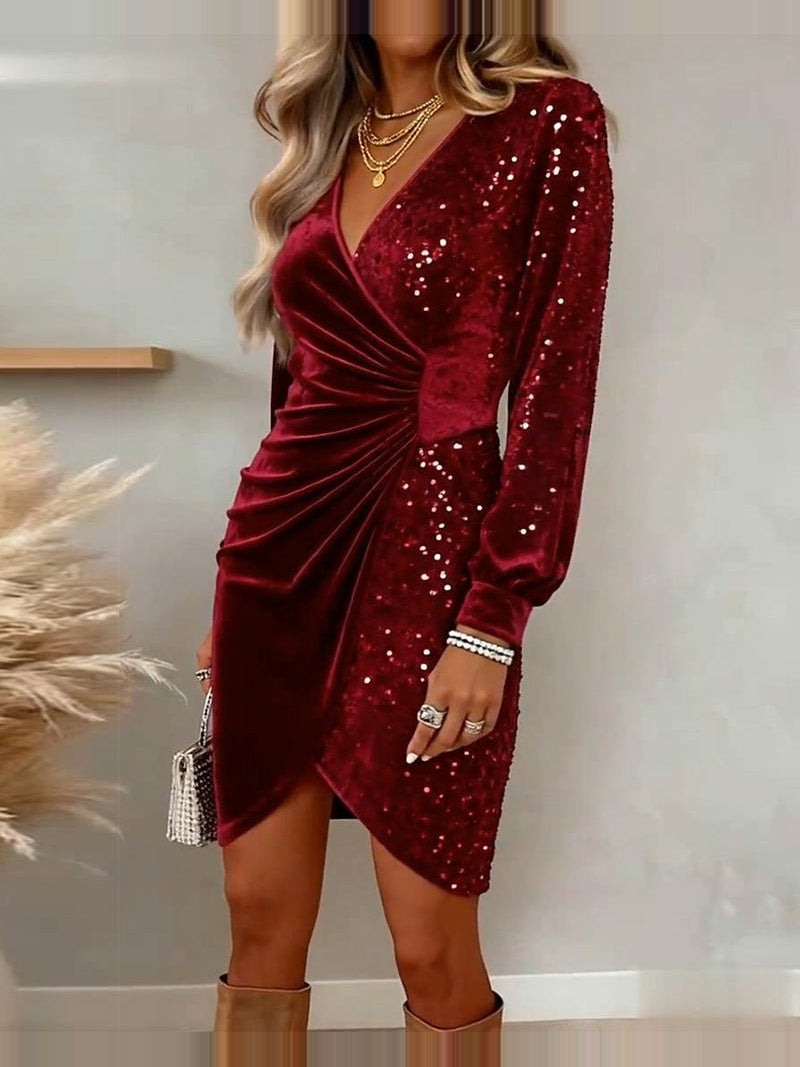 Briar | Robe midi à col en V chimbrillante