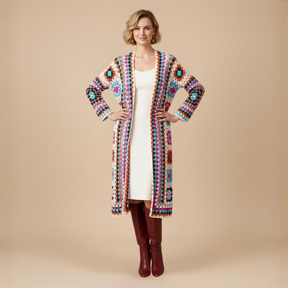 Cardigan long bohème pour femme