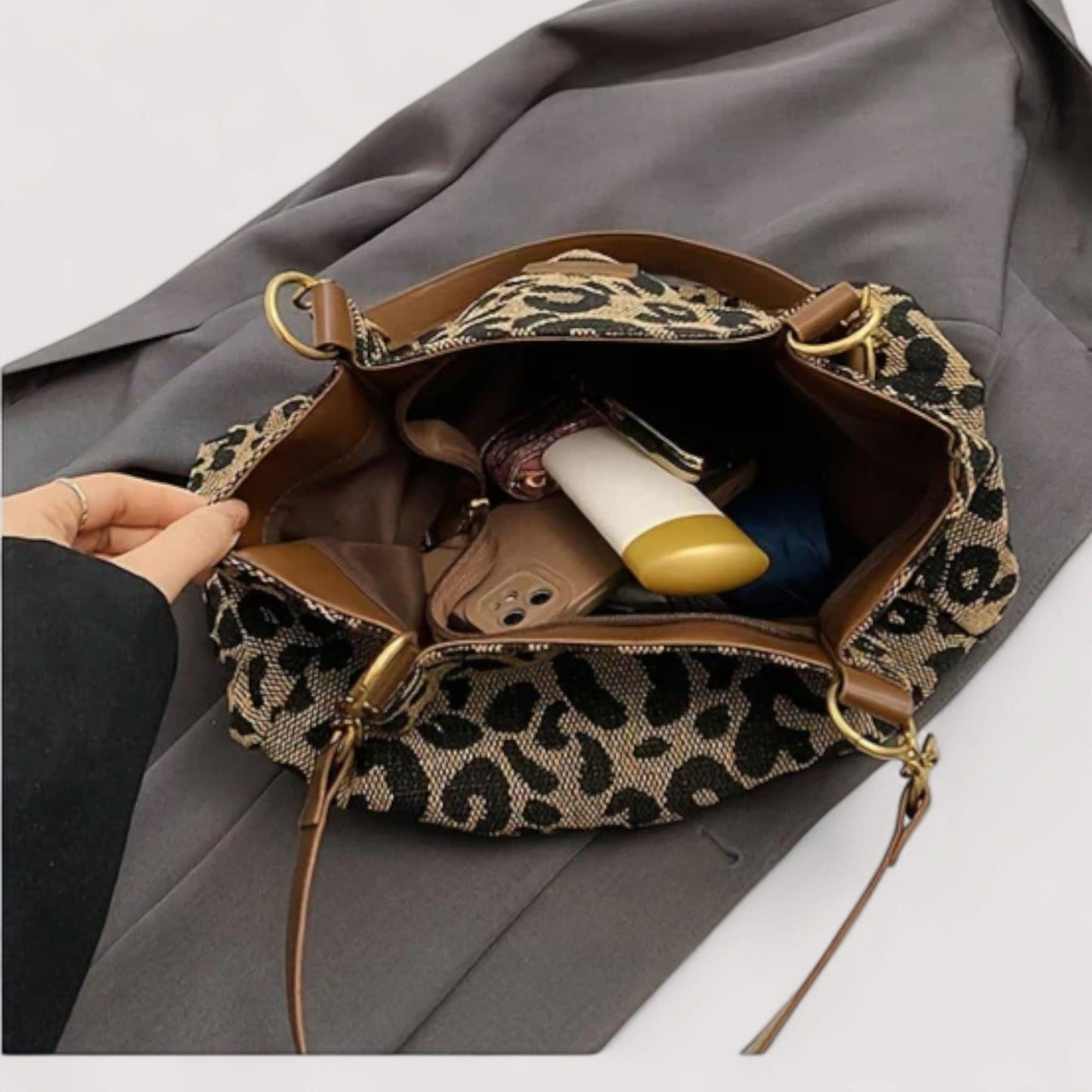 AGNES™ | Sac en toile leopard