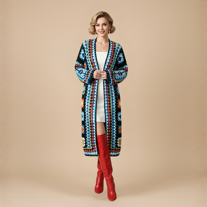 Cardigan long bohème pour femme