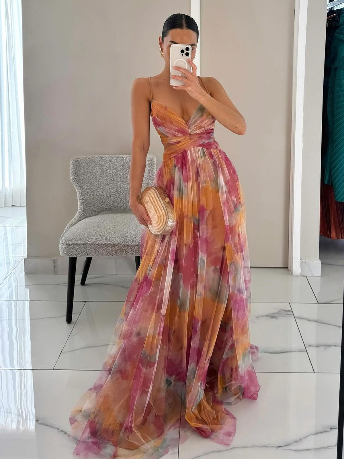 Giselle | Une ravissante robe longue à imprimé floral