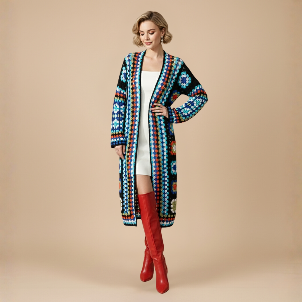 Cardigan long bohème pour femme