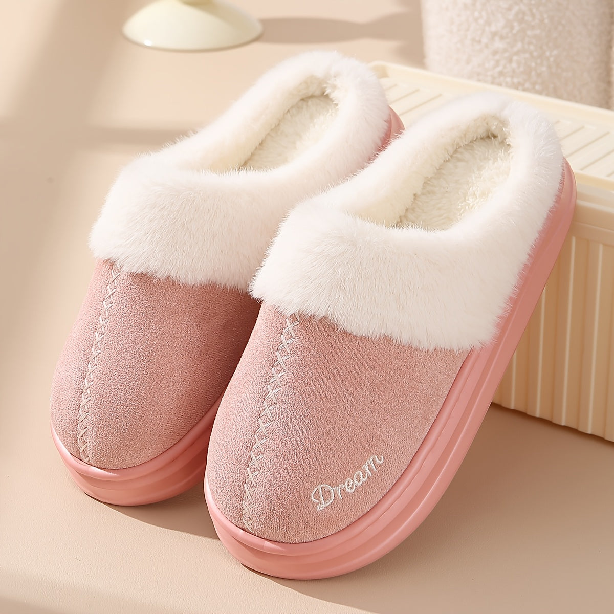 Suze – Chaussons douillets en fourrure avec une doublure chaude