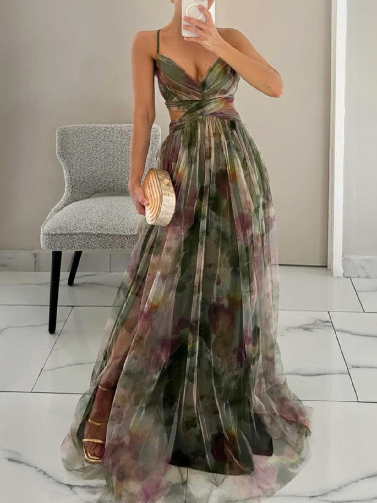 Giselle | Une ravissante robe longue à imprimé floral