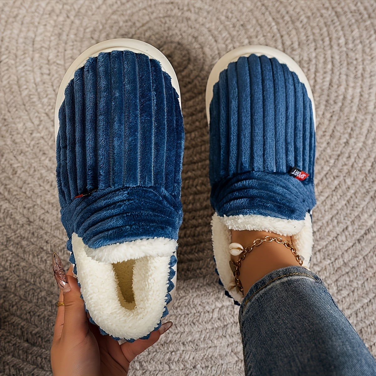 Vera – Chaussons douillets en tricot avec une doublure chaude