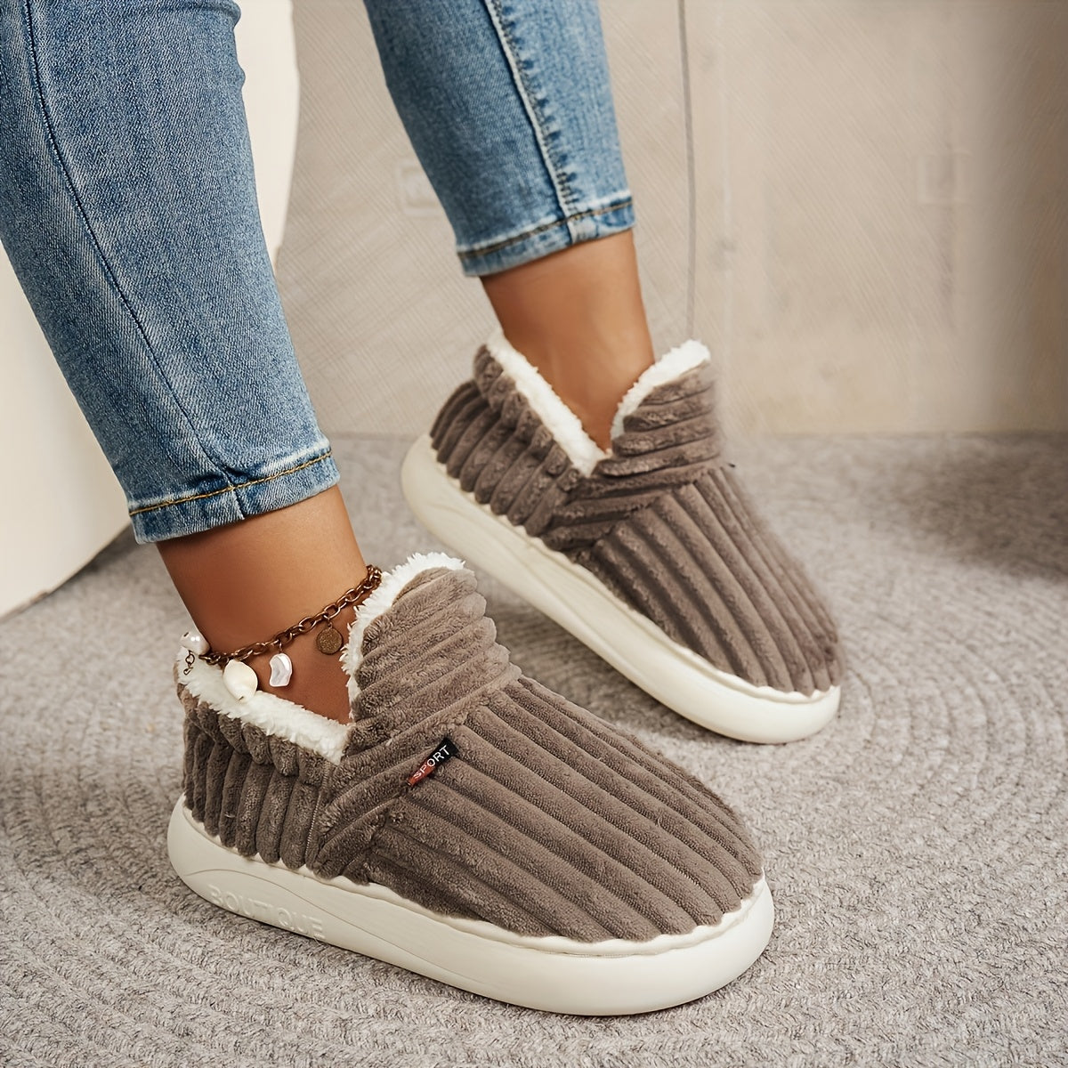 Vera – Chaussons douillets en tricot avec une doublure chaude
