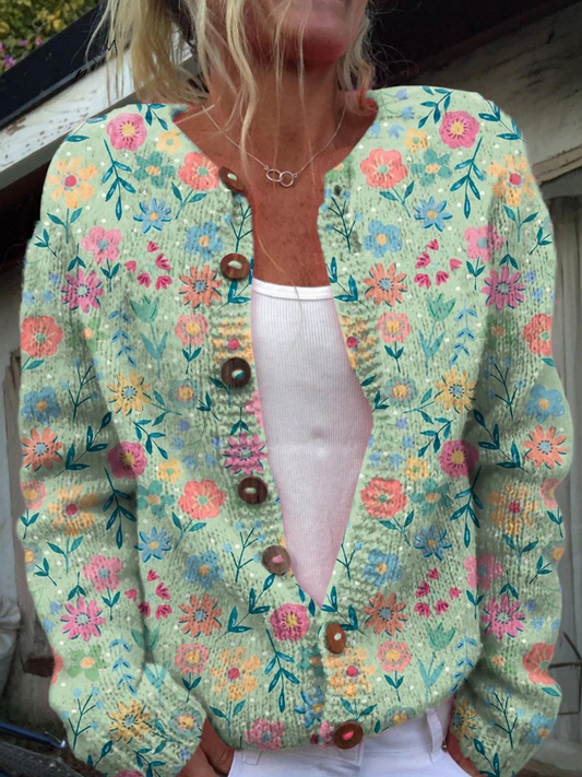 Foxfield™ | Cardigan vintage à motifs floraux pour femme
