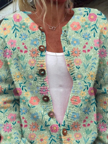 Foxfield™ | Cardigan vintage à motifs floraux pour femme