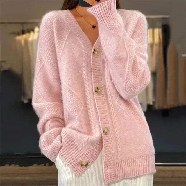 Aaliyah | Cardigan à col en V et boutons sur le devant