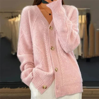 Aaliyah | Cardigan à col en V et boutons sur le devant