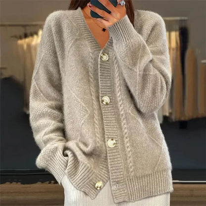 Aaliyah | Cardigan à col en V et boutons sur le devant