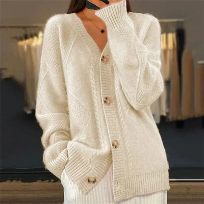 Aaliyah | Cardigan à col en V et boutons sur le devant