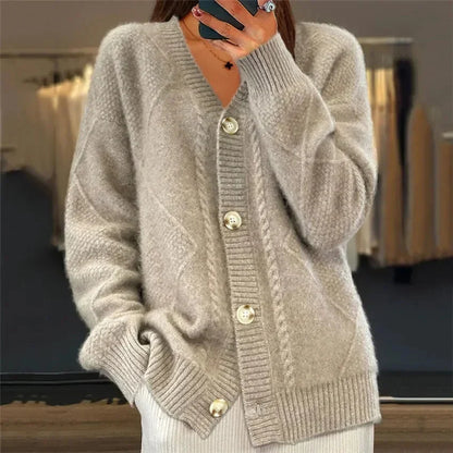 Aaliyah | Cardigan à col en V et boutons sur le devant