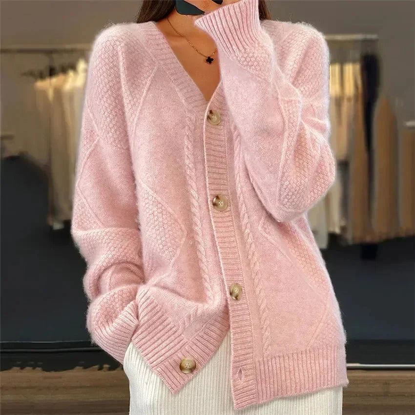 Aaliyah | Cardigan à col en V et boutons sur le devant