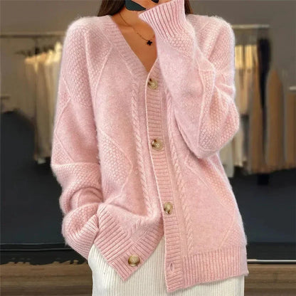 Aaliyah | Cardigan à col en V et boutons sur le devant