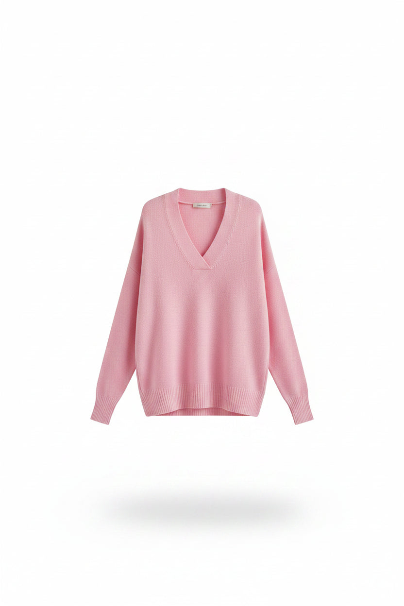 ROSEMERE | Pull en maille à col en V et coupe décontractée