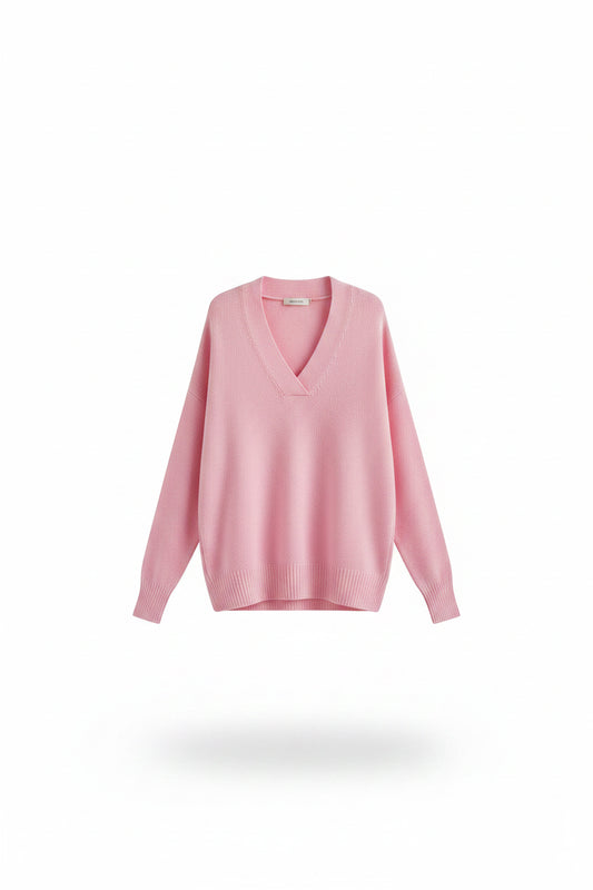 ROSEMERE | Pull en maille à col en V et coupe décontractée