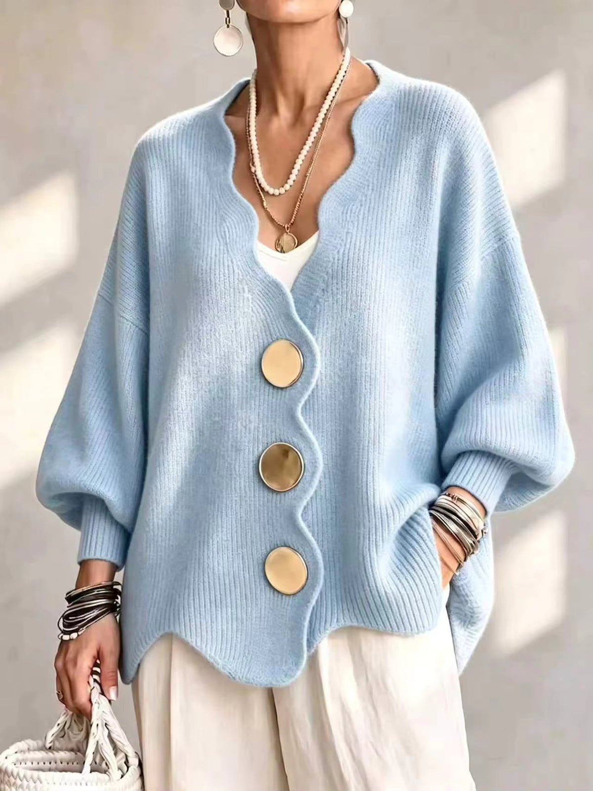 Madison - Cardigan en maille à boutons lâches