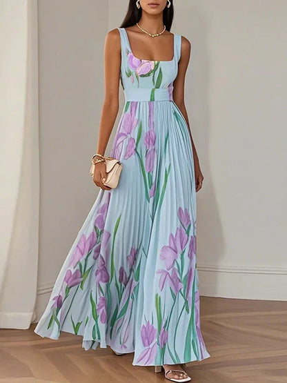 Oriah | Robe longue à coupe trapèze à motifs floraux