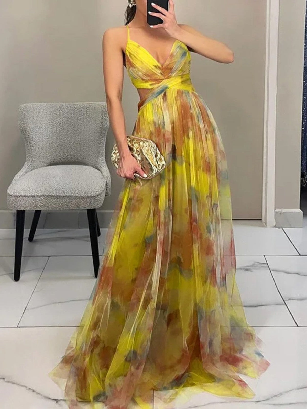 Giselle | Une ravissante robe longue à imprimé floral