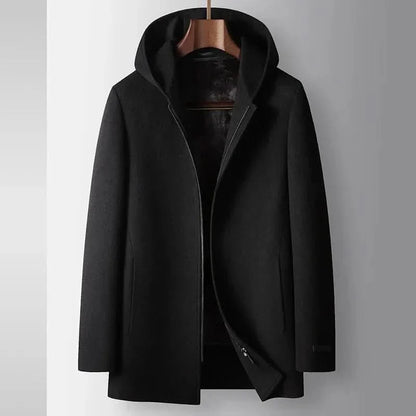 MANTEAU À CAPUCHE EN LAINE