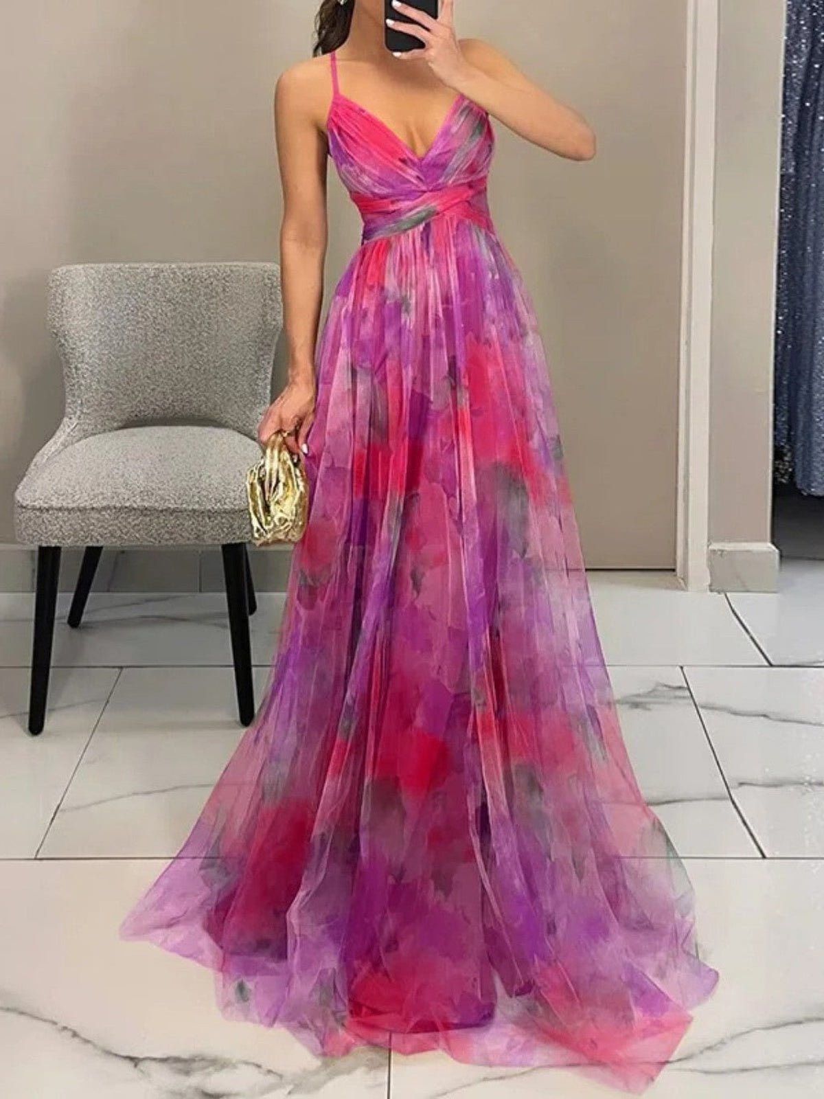 Giselle | Une ravissante robe longue à imprimé floral