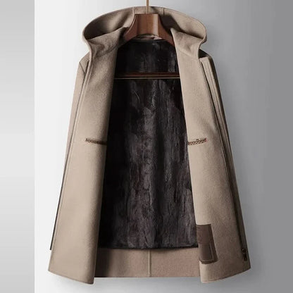 MANTEAU À CAPUCHE EN LAINE