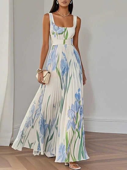 Oriah | Robe longue à coupe trapèze à motifs floraux