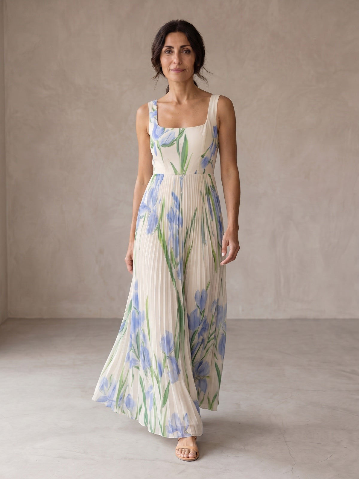 Oriah | Robe longue à coupe trapèze à motifs floraux