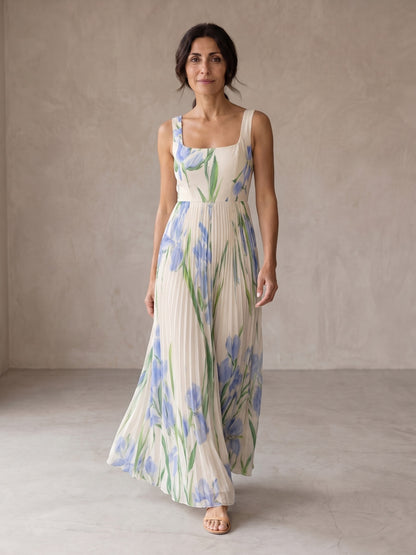 Oriah | Robe longue à coupe trapèze à motifs floraux