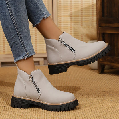 Frida – Bottines à plateforme et semelle épaisse pour l'automne et l'hiver