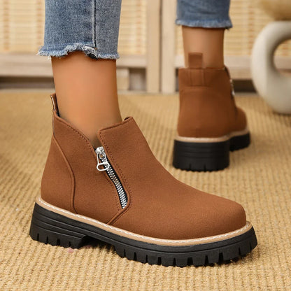 Frida – Bottines à plateforme et semelle épaisse pour l'automne et l'hiver