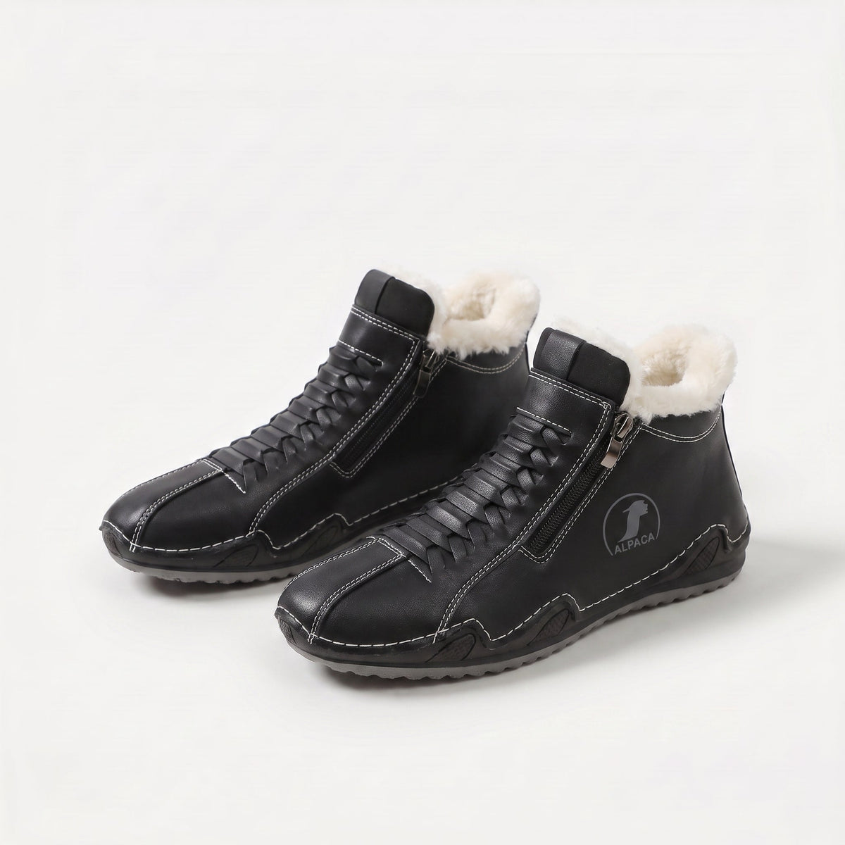 Lotte – Bottines doublées chaudes avec fermeture éclair et laçage