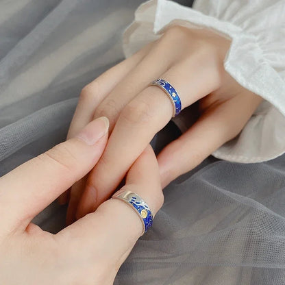 Bagues de couple « Nuit étoilée céleste »
