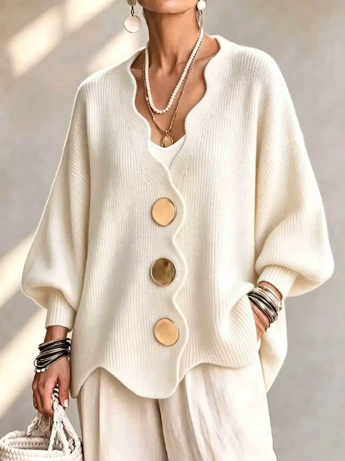 Madison - Cardigan en maille à boutons lâches