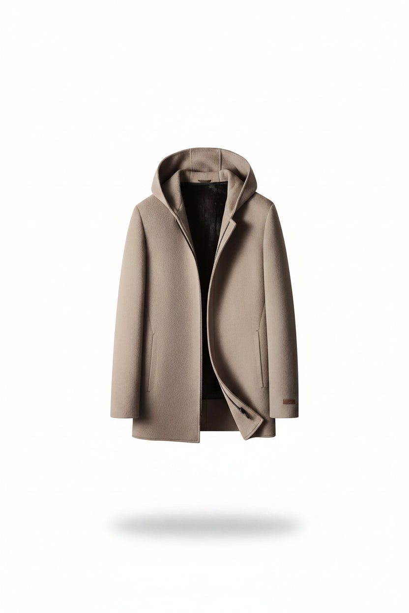 MANTEAU À CAPUCHE EN LAINE