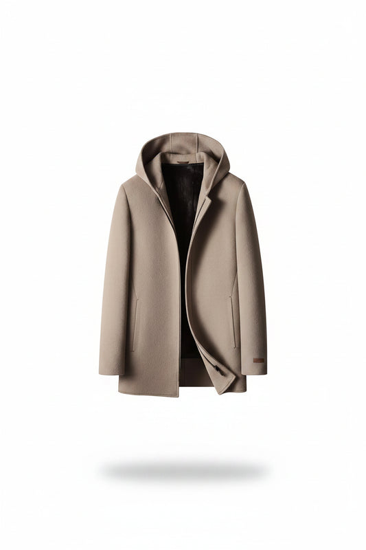 MANTEAU À CAPUCHE EN LAINE